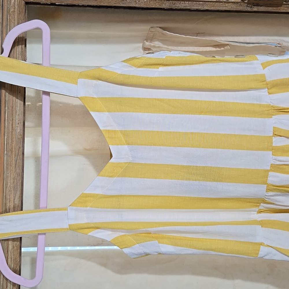 Joules " Macey" Yellow and White Striped Sundress Size 6 - Picture 4 of 12
